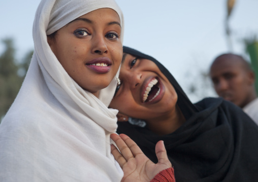 Portrait Of Two Smiling Teenage Girls, Hargeisa, Somaliland