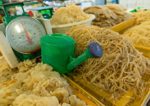 Dried seaweeds and watering can in noryangjin fisheries wholesale market, National capital area, Seoul, South korea