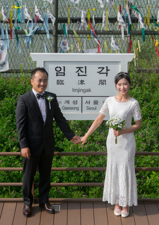 North korean defector joseph park with his south korean fiancee called juyeon on the north and south korea border, Sudogwon, Paju, South korea