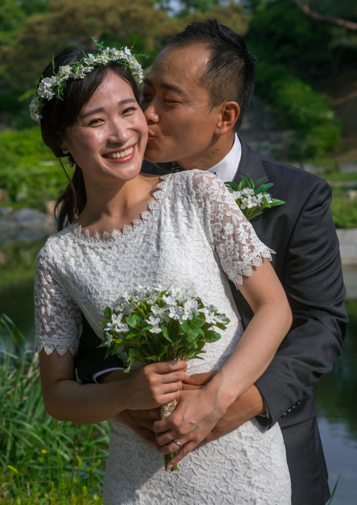 North korean defector joseph park with his south korean fiancee called juyeon on the north and south korea border, Sudogwon, Paju, South korea