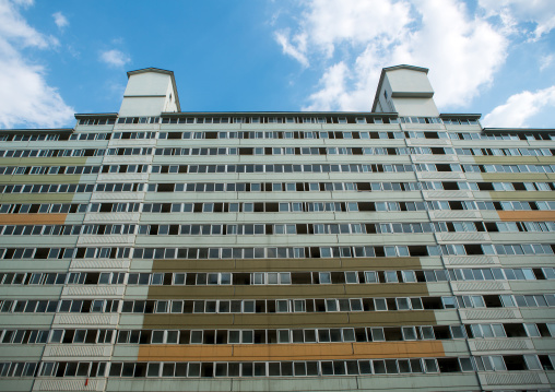 Residential apartments in yangcheong yangcheong where many north korean defectors live, National capital area, Seoul, South korea