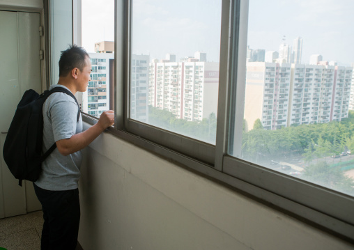 North korean defector joseph park coming back nine years after in yangcheong, National capital area, Seoul, South korea