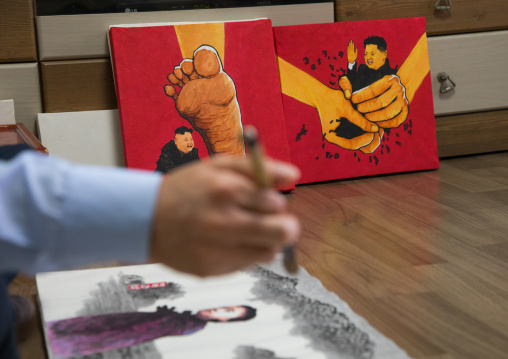 Former north Korea propaganda artist called Song Byeok, National Capital Area, Seoul, South Korea