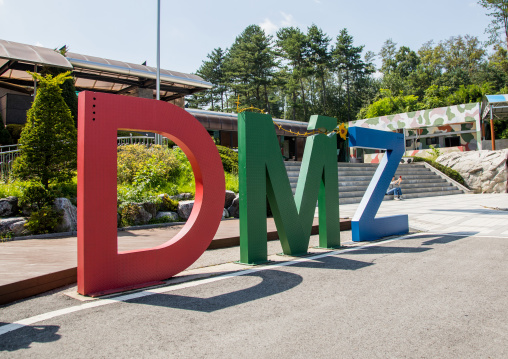 Giant DMZ sign in the third infiltration tunnel, North Hwanghae Province, Panmunjom, South Korea