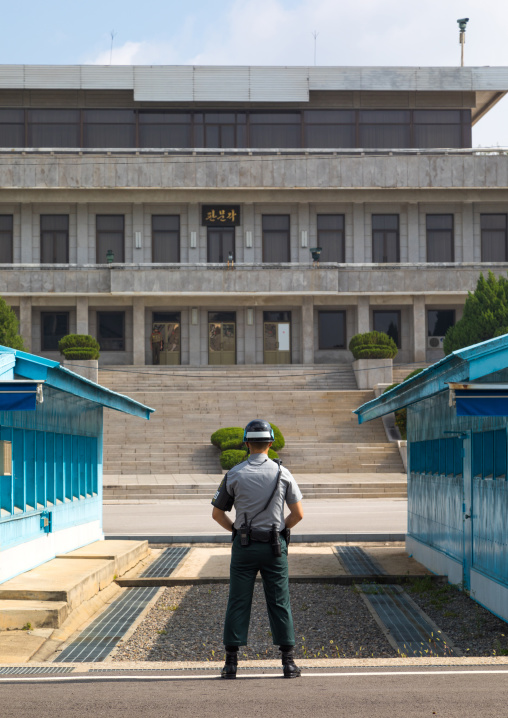 South Korean soldiers in the joint security area on the border between the two Koreas, North Hwanghae Province, Panmunjom, South Korea