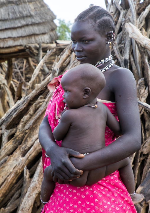 Toposa tribe woman with her baby, Namorunyang State, Kapoeta, South Sudan