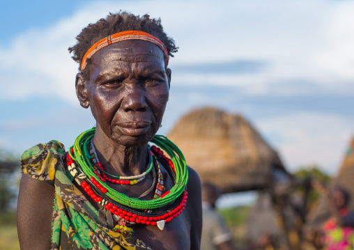 Portrait of a mature Toposa tribe woman, Namorunyang State, Kapoeta, South Sudan
