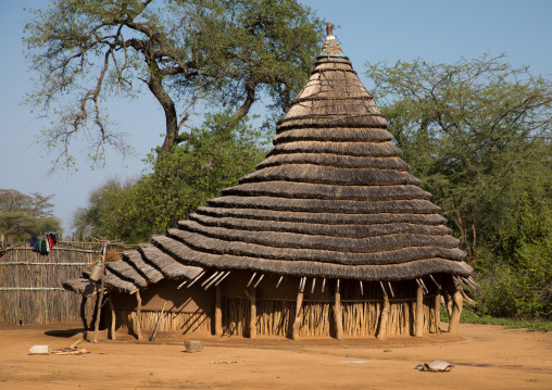 Larim tribe traditional house with a Thatched roof, Boya Mountains, Imatong, South Sudan