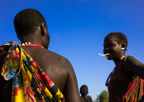 Larim tribe women with scarifications, Boya Mountains, Imatong, South Sudan