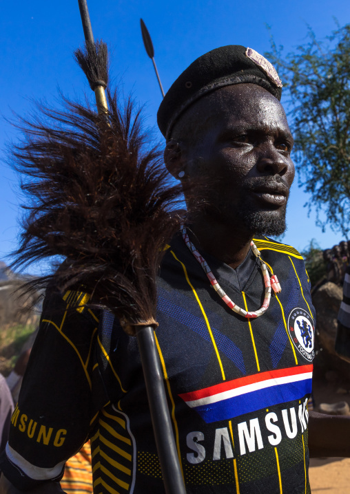 Larim tribe man during a wedding ceremony, Boya Mountains, Imatong, South Sudan