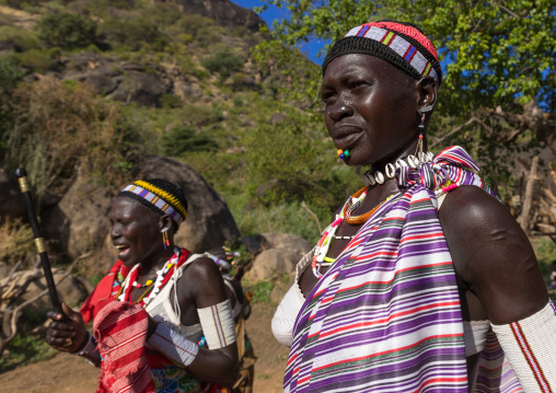 Larim tribe women dancing during a wedding celebration, Boya Mountains, Imatong, South Sudan