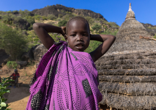 Girl in a Larim tribe traditional village, Boya Mountains, Imatong, South Sudan