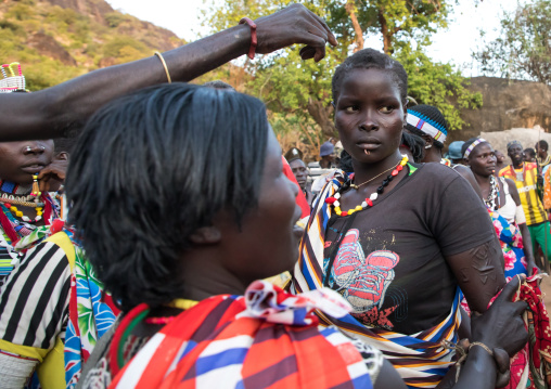 Larim tribe bride during her wedding ceremony, Boya Mountains, Imatong, South Sudan