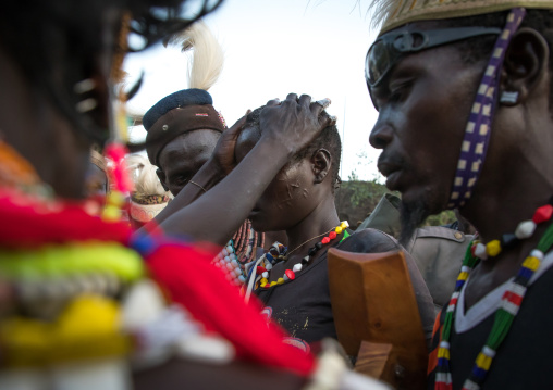 Larim tribe bride during her wedding ceremony, Boya Mountains, Imatong, South Sudan
