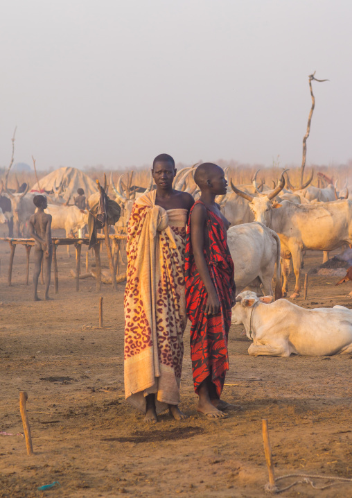 Mundari tribe women in a cattle camp, Central Equatoria, Terekeka, South Sudan