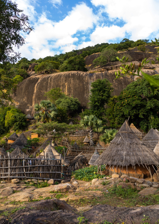 Lotuko tribe village with thatched houses, Central Equatoria, Illeu, South Sudan