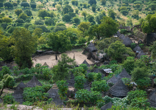 Lotuko tribe village with thatched houses, Central Equatoria, Illeu, South Sudan