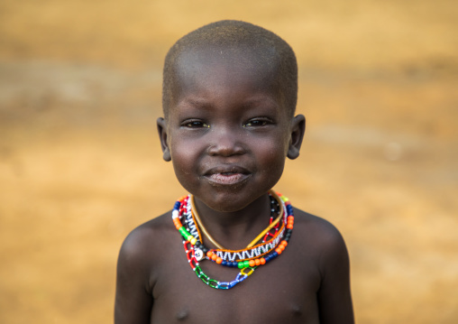 Portrait of a Larim tribe girl with necklaces, Boya Mountains, Imatong, South Sudan