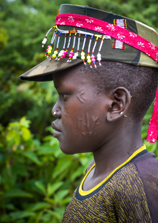 Larim tribe boy with scarifications on the cheek, Boya Mountains, Imatong, South Sudan