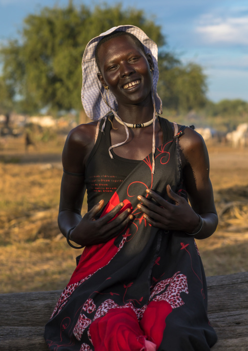 Mundari tribe woman celebrating a wedding, Central Equatoria, Terekeka, South Sudan