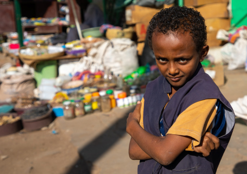 Portrait of an ethiopan boy in the market, Kassala State, Kassala, Sudan