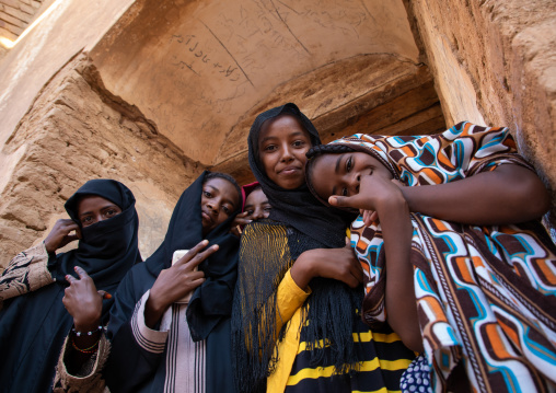 Sudanese girls in the Khatmiyah  mosque prayer hall, Kassala State, Kassala, Sudan