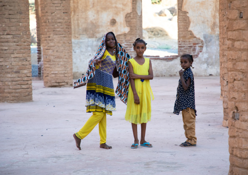 Sudanese girls in the Khatmiyah  mosque prayer hall, Kassala State, Kassala, Sudan