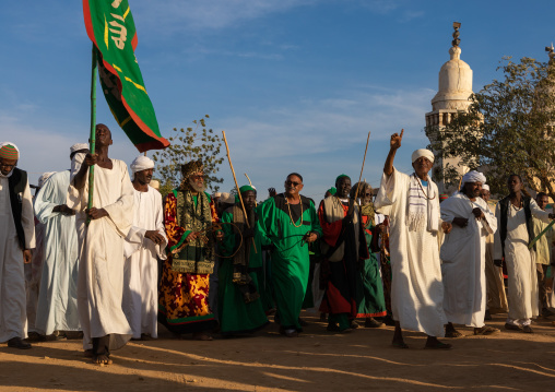 Friday sufi celebration at sheikh Hamad el Nil tomb, Khartoum State, Omdurman, Sudan