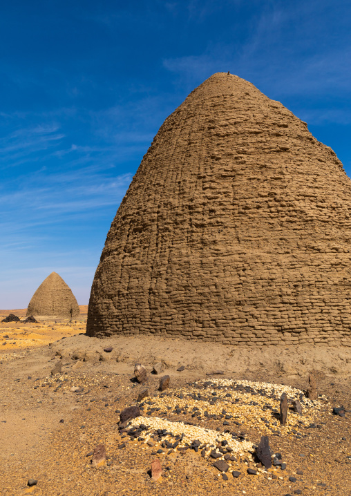 Muslim graves in front of beehive tombs, Nubia, Old Dongola, Sudan