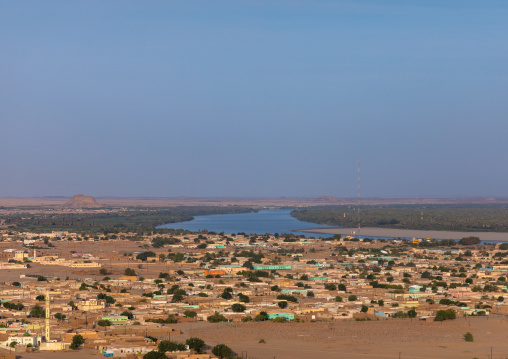 Nile river seen from the top of jebel Barkal, Northern State, Karima, Sudan
