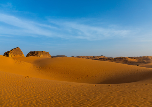 Pyramids of the kushite rulers at Meroe, Northern State, Meroe, Sudan