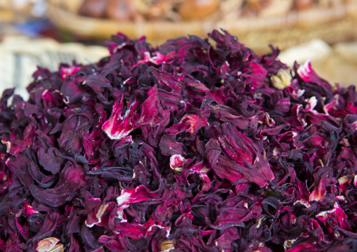 Sudan, Khartoum State, Omdurman, hibiscus flowers for juice