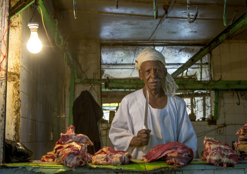 Sudan, Khartoum State, Omdurman, butcher