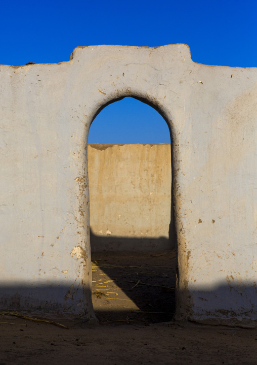 Sudan, Nubia, Tumbus, gate in the courtyard of a traditional nubian house