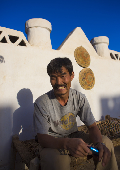 Sudan, Northern Province, Dongola, yongsoo lee, owner of candaca nubian guest house