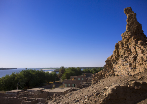 Sudan, River Nile, Al-Khandaq, old ottoman fort