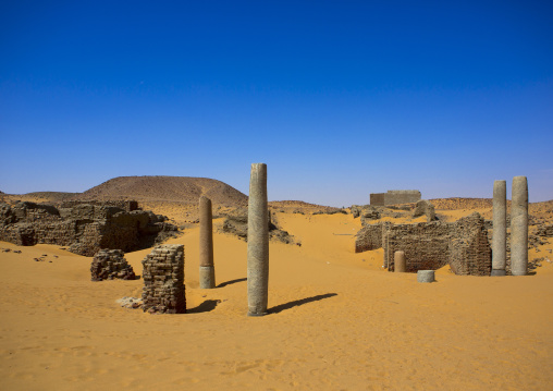 Sudan, Nubia, Old Dongola, ruins of the church of the granite columns
