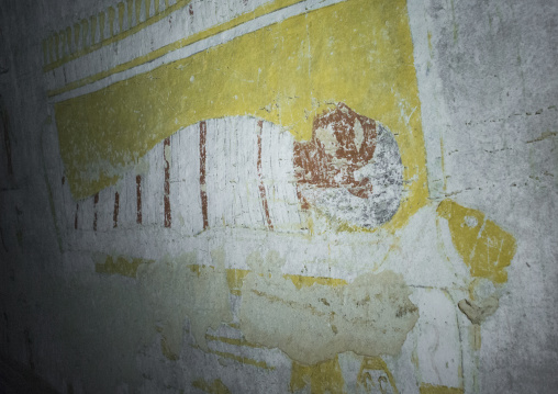 Sudan, Fourth Cataract, El Kurru, osiris mummy painting in the the tomb of qalhata