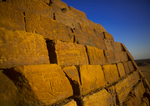 Sudan, Kush, Meroe, pyramids and tombs in royal cemetery of bajrawiya