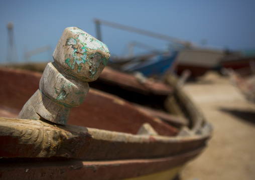 Sudan, Red Sea State, Port Sudan, fishing boat detail