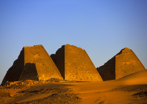 Sudan, Kush, Meroe, pyramids in royal cemetery