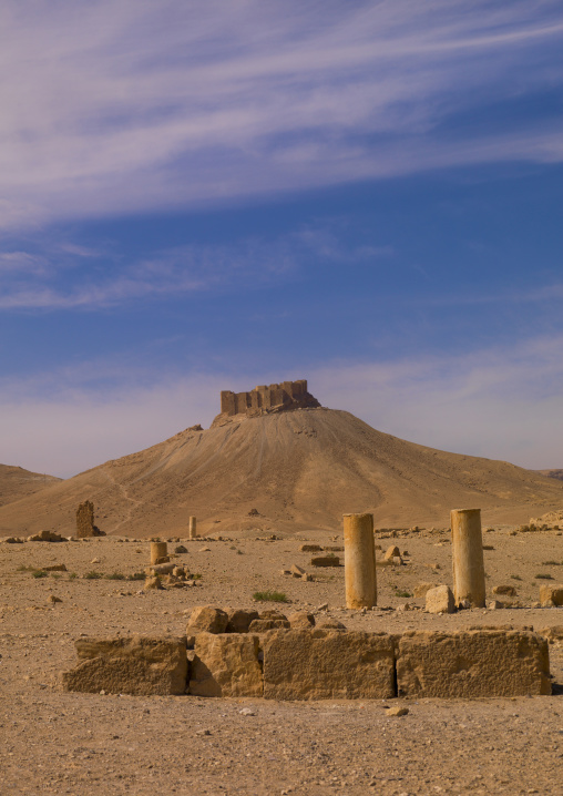 Hilltop Fort In The Ancient Roman City, Palmyra, Syrian Desert, Syria