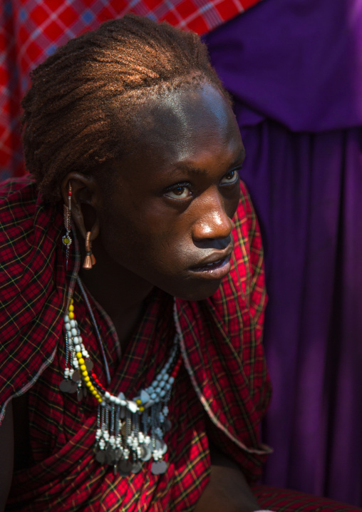 Tanzania, Ashura region, Ngorongoro Conservation Area, a maasai young moran warrior