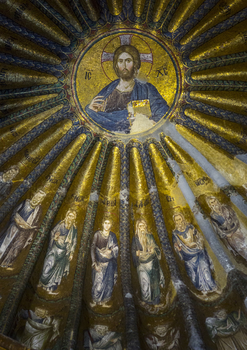 Mosaics and paintings of the christ in the byzantine church of st. Savior in Chora, Edirnekapı, istanbul, Turkey