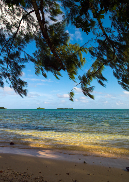Turquoise water and white sand on a beach, Shefa Province, Efate island, Vanuatu