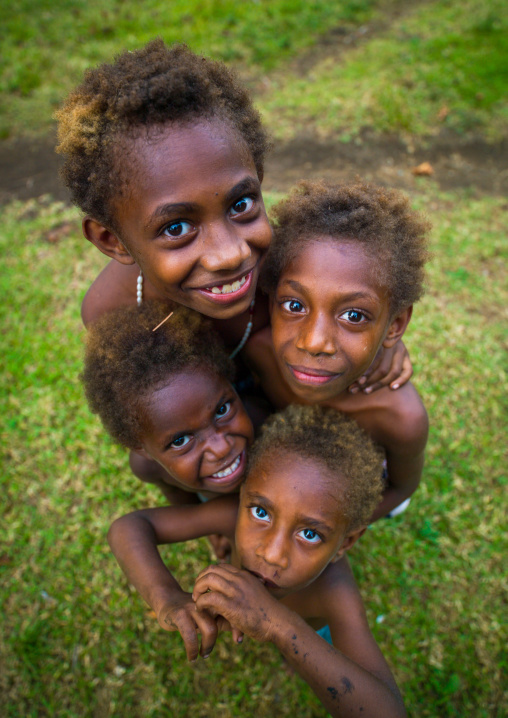 Group of Ni-Vanuatu children seen from above, Malampa Province, Malekula Island, Vanuatu