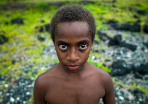 Portrait of a child with Big eyes, Malampa Province, Ambrym island, Vanuatu