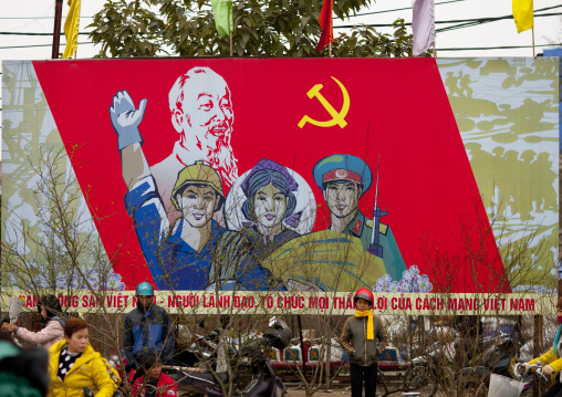 Propaganda billboards of the communist party, Hanoi, Vietnam
