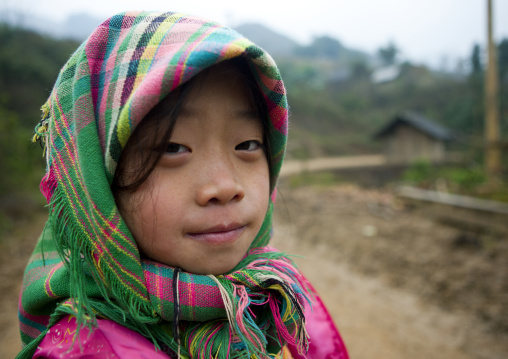 Young flower hmong girl with a veil, Sapa, Vietnam