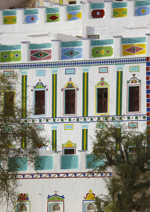 Front Of A Traditional Building Decorated With Colourful Paintings, Hadramaut, Yemen